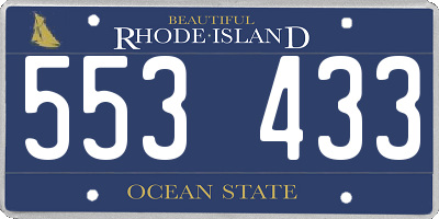 RI license plate 553433