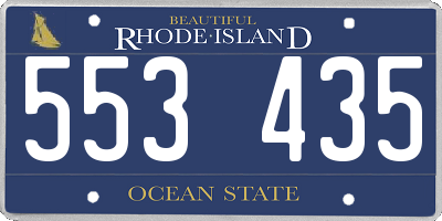 RI license plate 553435
