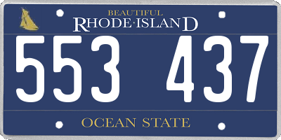 RI license plate 553437