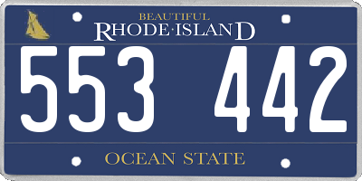 RI license plate 553442