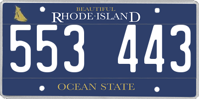 RI license plate 553443