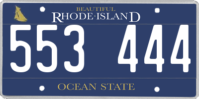 RI license plate 553444