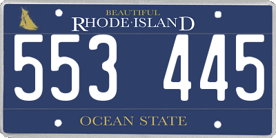 RI license plate 553445