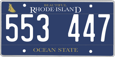 RI license plate 553447