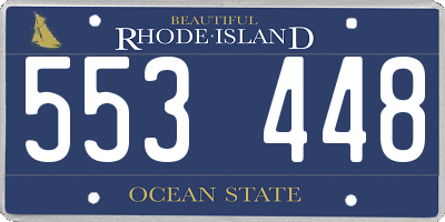 RI license plate 553448