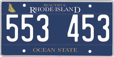 RI license plate 553453