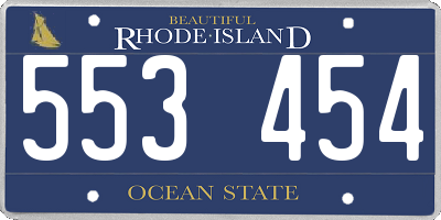 RI license plate 553454