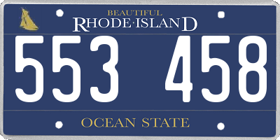 RI license plate 553458