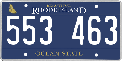 RI license plate 553463