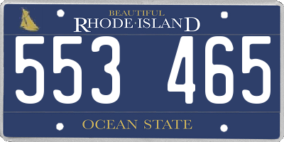 RI license plate 553465