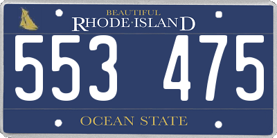 RI license plate 553475