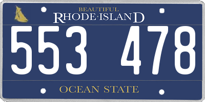 RI license plate 553478