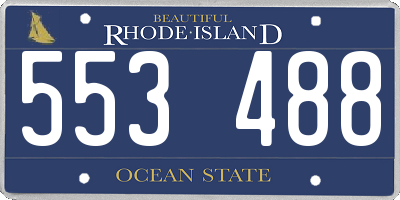 RI license plate 553488