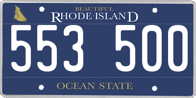 RI license plate 553500