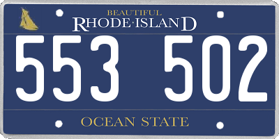 RI license plate 553502