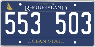 RI license plate 553503