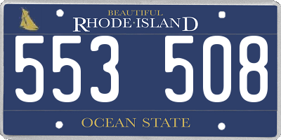 RI license plate 553508