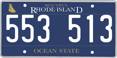 RI license plate 553513