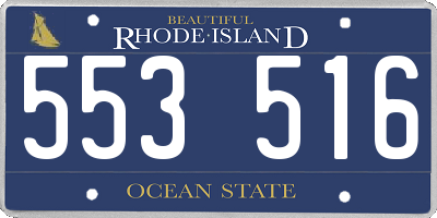 RI license plate 553516