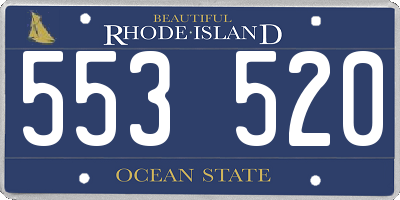 RI license plate 553520