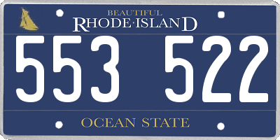 RI license plate 553522