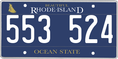 RI license plate 553524