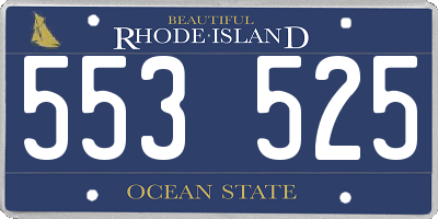 RI license plate 553525