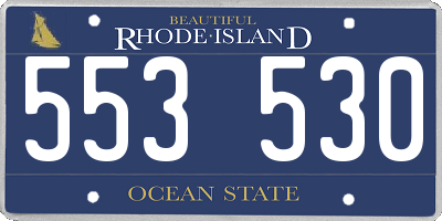 RI license plate 553530