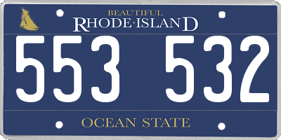 RI license plate 553532
