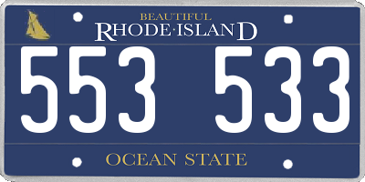 RI license plate 553533