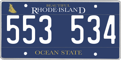 RI license plate 553534