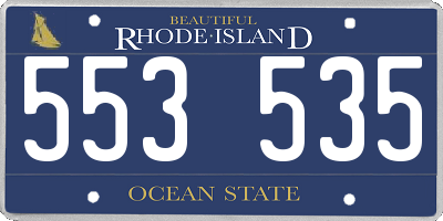 RI license plate 553535