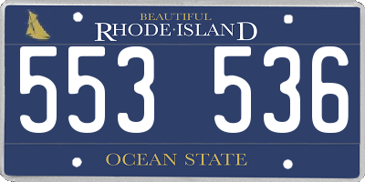 RI license plate 553536