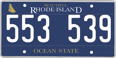 RI license plate 553539