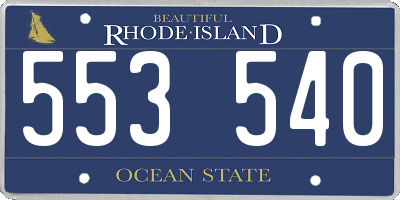 RI license plate 553540
