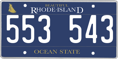 RI license plate 553543