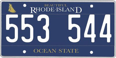 RI license plate 553544