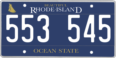 RI license plate 553545
