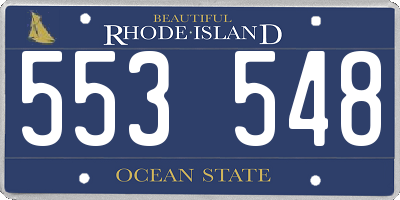 RI license plate 553548