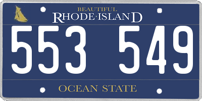 RI license plate 553549