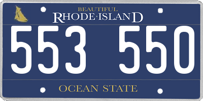 RI license plate 553550