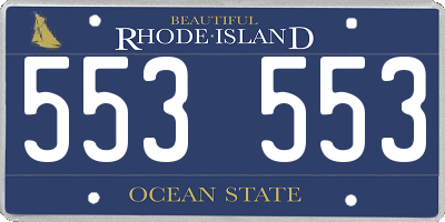 RI license plate 553553