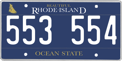 RI license plate 553554