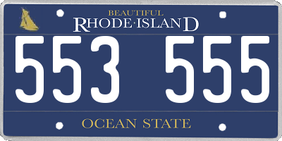 RI license plate 553555