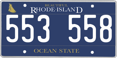 RI license plate 553558