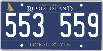 RI license plate 553559