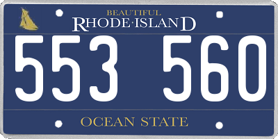 RI license plate 553560