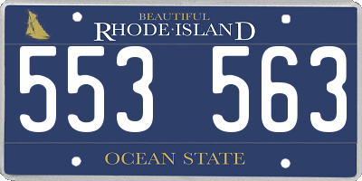RI license plate 553563