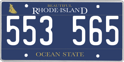 RI license plate 553565