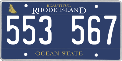 RI license plate 553567